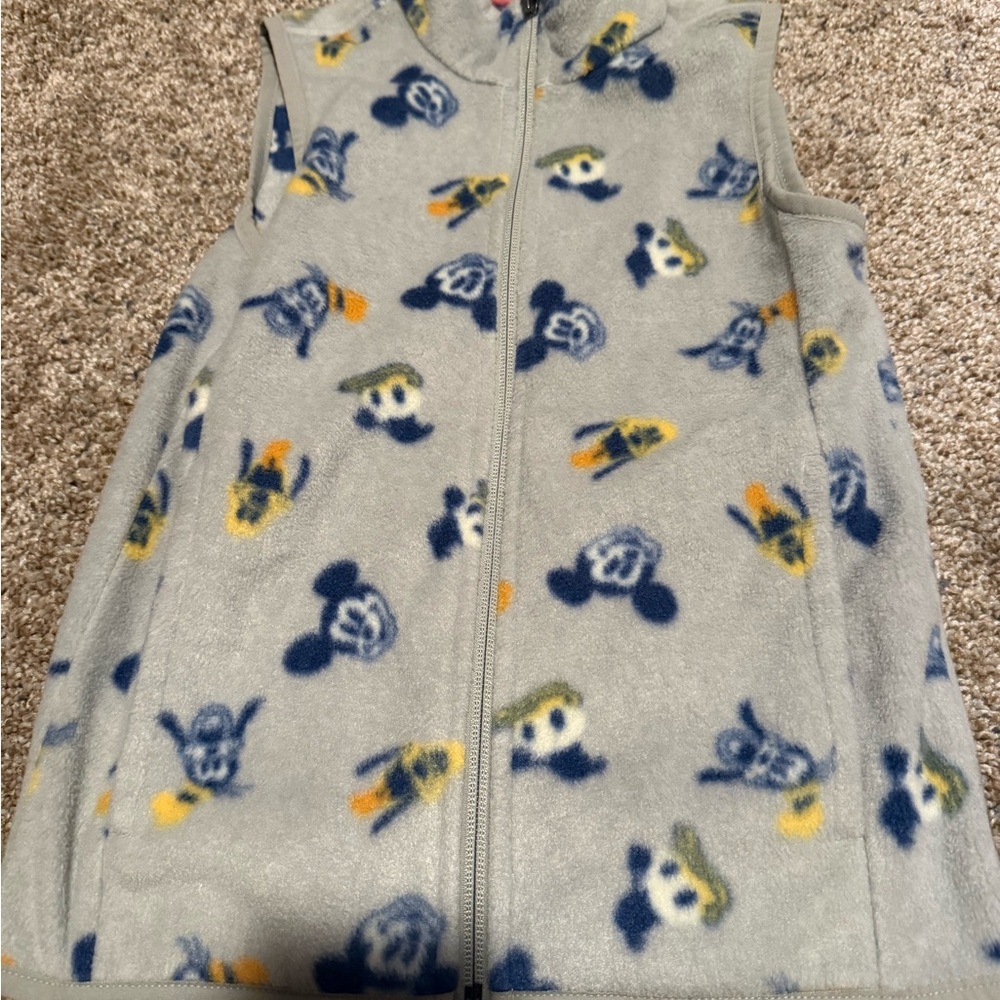 Grey Mickey Mouse Fleece Vest - Kids